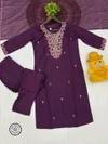 Kf 1010 Reyon Slub With Embroidered Work Kurti With Bottom Dupatta Wholesalers In Delhi